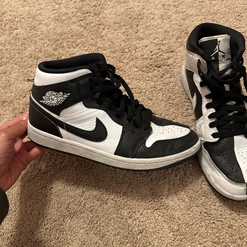 Two-tone Air Jordan hi-top sneaker